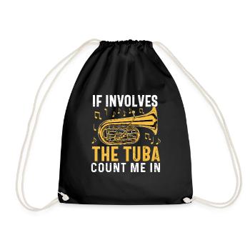 Joueur de tuba hommes femmes fanfare tubiste en laiton - Sac de sport léger - noir - Devant