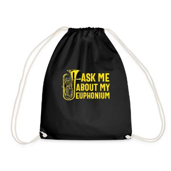 Funny Euphonium Player For Men Women Euphonist - Drawstring Bag - black - Front