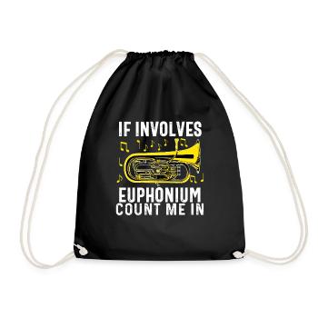 Funny Euphonium Player For Men Women Euphonist - Drawstring Bag - black - Front