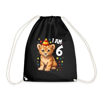 J’ai 6 ans Lion Lion 6e anniversaire - Sac de sport léger - noir - Devant