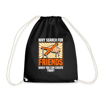 Pourquoi chercher des amis quand on peut en créer ? - Sac de sport léger - noir - Devant