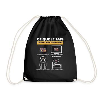 Burgundy in your spare time - Drawstring Bag - black - Front