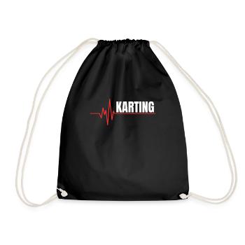 Karting Heartbeat Pulse Track Day Racer - Turnbeutel - Schwarz - Vorne