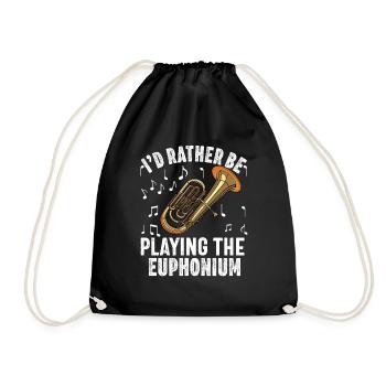 Funny Euphonium Player For Men Women Euphonist - Drawstring Bag - black - Front