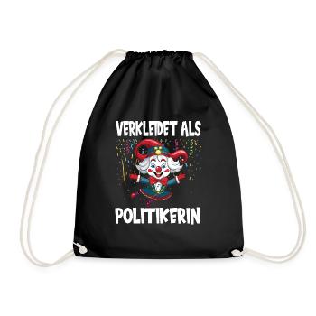 Karneval Kostüm Fasching Fastnacht - Turnbeutel - Schwarz - Vorne