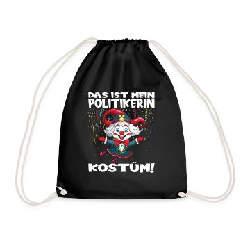 Karneval Kostüm Fasching Fastnacht - Turnbeutel - Schwarz - Vorne