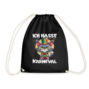 Karneval Kostüm Fasching Fastnacht - Turnbeutel - Schwarz - Vorne