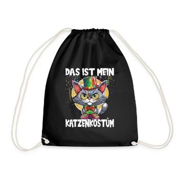 Karneval Kostüm Fasching Fastnacht - Turnbeutel - Schwarz - Vorne