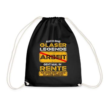 Glaser lustiges Rente Pension - Turnbeutel - Schwarz - Vorne