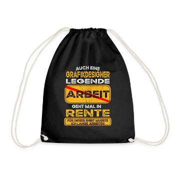 Grafikdesigner lustiges Rente Pension - Turnbeutel - Schwarz - Vorne