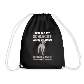 Hund Weimaraner - Turnbeutel - Schwarz - Vorne