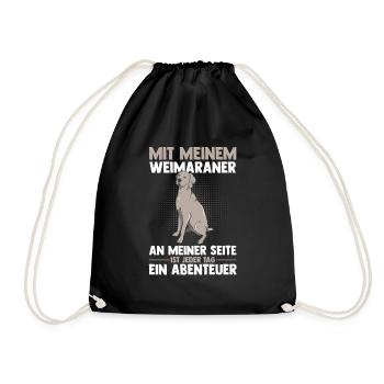 Hund Weimaraner - Turnbeutel - Schwarz - Vorne