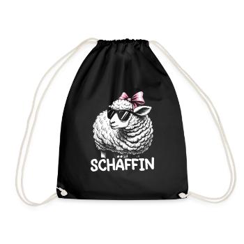 Chef Chefin Schaf Geschenk Schäfin Spruch - Turnbeutel - Schwarz - Vorne