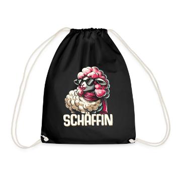 Chef Chefin Schaf Geschenk Schäfin Spruch - Turnbeutel - Schwarz - Vorne