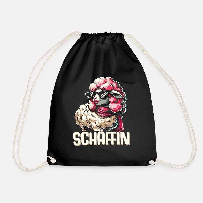 Chef Chefin Schaf Geschenk Schäfin Spruch - Turnbeutel - Schwarz