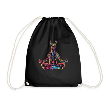 Llama Alpaca Vintage Gift - Drawstring Bag - black - Front