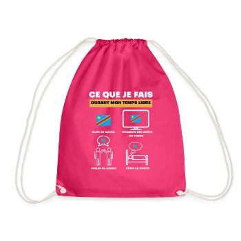 Congo Kinshasa in free time - Drawstring Bag - fuchsia - Front