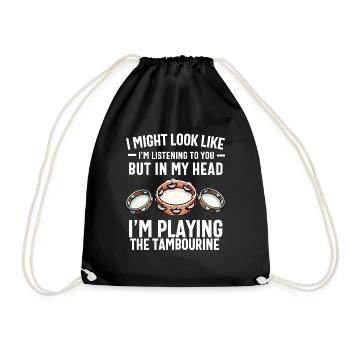 Tambourin Pour Hommes Femmes Drôle Joueur De Tambourin - Sac de sport léger - noir - Devant