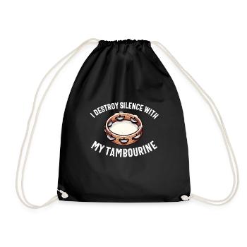 Tambourin Pour Hommes Femmes Drôle Joueur De Tambourin - Sac de sport léger - noir - Devant