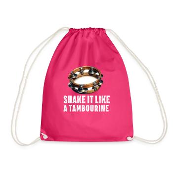 Tamburin für Männer Frauen Lustiger Tamburinspieler - Turnbeutel - Fuchsia - Vorne