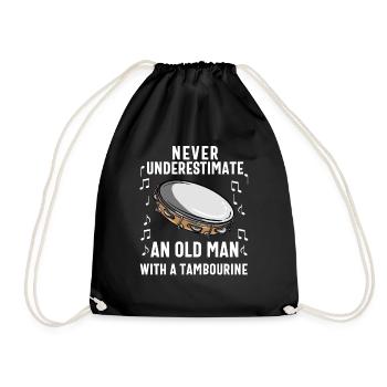 Tambourin Pour Hommes Femmes Drôle Joueur De Tambourin - Sac de sport léger - noir - Devant