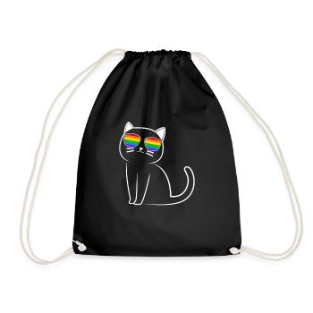 Chat LGBT Design Gay Lesbienne Lunettes De Soleil - Sac de sport léger - noir - Devant