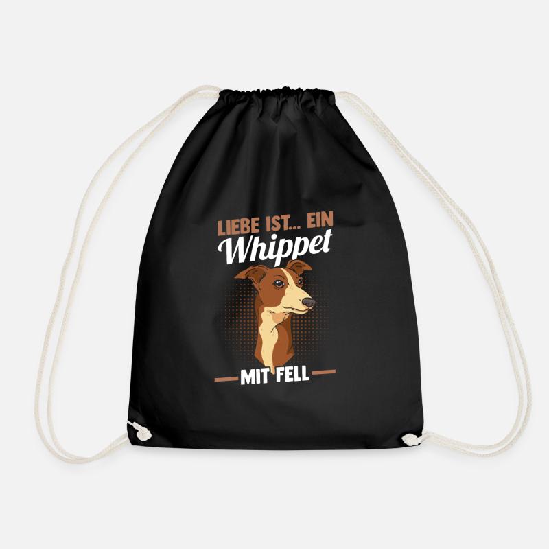 Hund Whippet - Turnbeutel - Schwarz