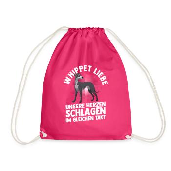 Hund Whippet - Turnbeutel - Fuchsia - Vorne