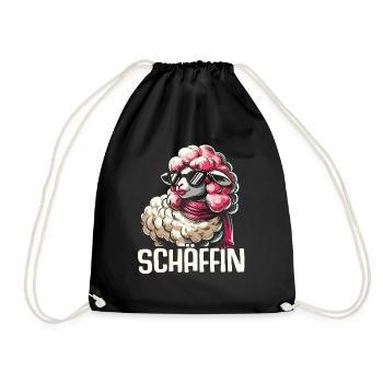 Chef Chefin Schaf Geschenk Schäfin Spruch - Turnbeutel - Schwarz - Vorne