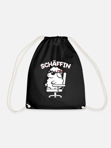 Chef Chefin Schaf Geschenk Schäfin Spruch - Turnbeutel - Schwarz