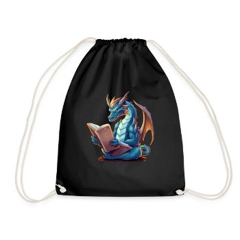 Dragons Und Bücher Nerd Dragon Liebhaber - Turnbeutel - Schwarz - Vorne