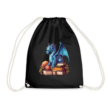 Dragons Und Bücher Nerd Dragon Liebhaber - Turnbeutel - Schwarz - Vorne