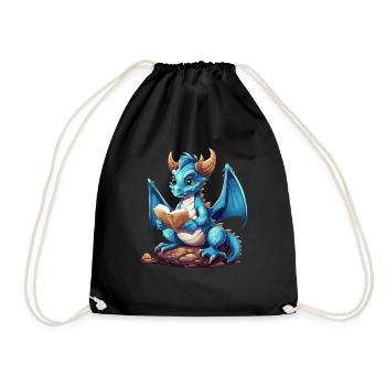 Dragons Und Bücher Nerd Dragon Liebhaber - Turnbeutel - Schwarz - Vorne