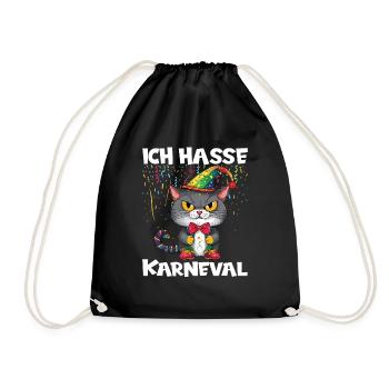 Karneval Kostüm Fasching Fastnacht - Turnbeutel - Schwarz - Vorne