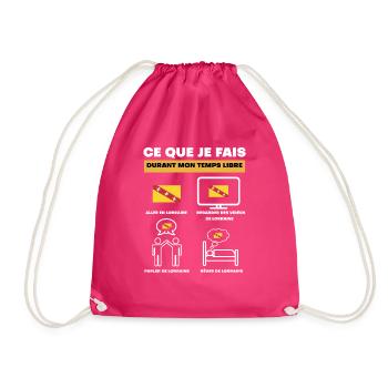 Lorraine in her free time - Drawstring Bag - fuchsia - Front