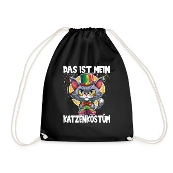 Karneval Kostüm Fasching Fastnacht - Turnbeutel - Schwarz - Vorne