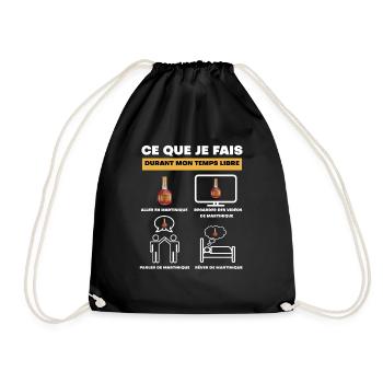 Martinique rum in free time - Drawstring Bag - black - Front