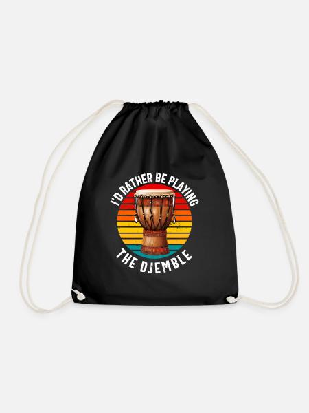 Djembe für Afrika Schlagzeuger Jembe Musik Männer Papa - Turnbeutel - Schwarz