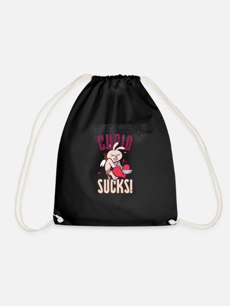Valentines Sucks - Turnbeutel - Schwarz
