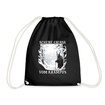 Krampus Maske Krampus Kostüm Kramperl Böser - Turnbeutel - Schwarz - Vorne