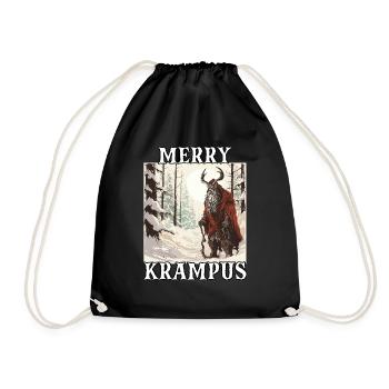 Krampus T Gruseliger Weihnachtsmann Kramperl - Turnbeutel - Schwarz - Vorne