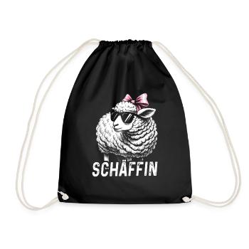 Chef Chefin Schaf Geschenk Schäfin Spruch - Turnbeutel - Schwarz - Vorne