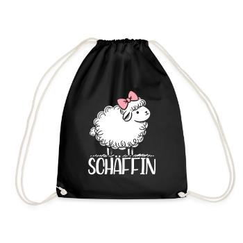 Chef Chefin Schaf Geschenk Schäfin Spruch - Turnbeutel - Schwarz - Vorne