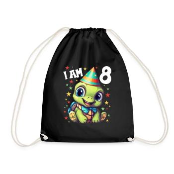 Je suis 8 Tortues Tortue 8e anniversaire - Sac de sport léger - noir - Devant