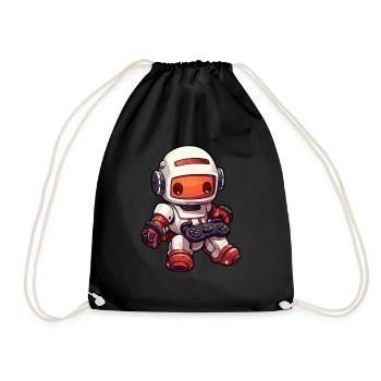 Joueur de robot mignon Robot de jeu drôle - Sac de sport léger - noir - Devant