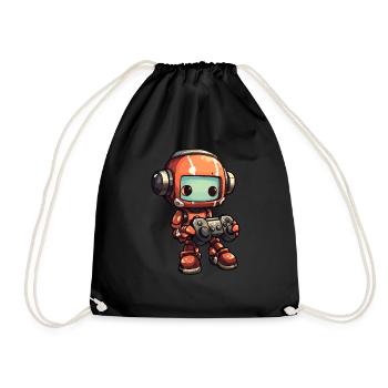 Robot mignon Joueur Robot de jeu drôle - Sac de sport léger - noir - Devant