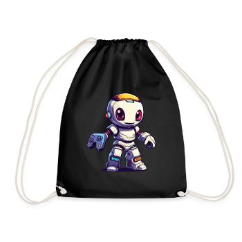 Robot mignon Joueur Robot de jeu drôle - Sac de sport léger - noir - Devant