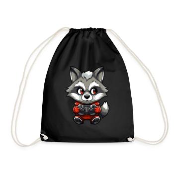 Mignon raton laveur Gamer Jeux drôles Raton laveur - Sac de sport léger - noir - Devant