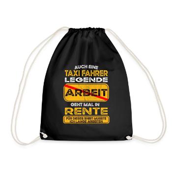 Taxi fahrer lustiges Rente Pension - Turnbeutel - Schwarz - Vorne