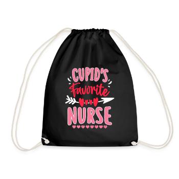 Cupid Favorite Nurse - Drawstring Bag - black - Front